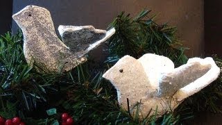 PAPIER MACHE BIRD CHRISTMAS ORNAMENT Christmas dove diy how to make it [upl. by Engracia]