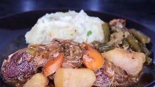 THE BEST POT ROAST W GARLIC BUTTER MASHED POTATOES amp SOUTHERN STYLE GREEN BEANS [upl. by Atul]