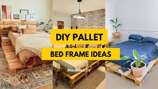 50 DIY Pallet Bed Frame Ideas EASY amp AFFORDABLE [upl. by Ainet]