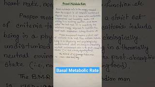 What is Basal Metabolic Rate biology physiology lifescience shortsfeed shortsytshorts [upl. by Baggett365]