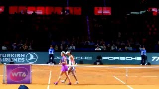 Ana Ivanovic vs Carina Witthoeft match point  winner interview  Porsche Tennis Grand Prix 2016 [upl. by Volkan]