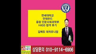 연세대학교 언데우드 융합 인문사회과학부 HASS 합격 후기 학생부대체서식해외고학생부대체서식검정고시학생부대체서식 [upl. by Yzzik]