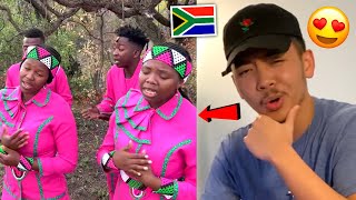 Ndlovu Youth Choir  Easy On Me Adele Cover AMERICAN REACTION South African Music 🇿🇦❤️ WOW [upl. by Aruasor]