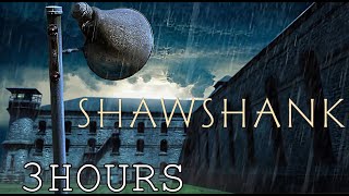 Oldies playing in Shawshank prison yard and its raining megaphone rolling thunders 3 HOURS ASMR [upl. by Jimmy]