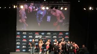 UFC 181 weigh in Travis Browne vs Brenden Schaub [upl. by Imhsar]