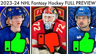 NHL Fantasy Hockey Tips 202324 Sleepers Busts Draft Rankings Preview amp MORENHL Trade Rumors [upl. by Seve221]