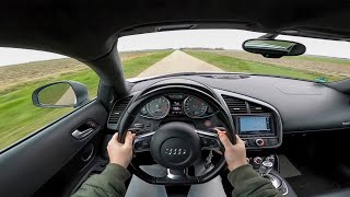 Audi R8 42 FSI V8 with Capristo Exhaust POV  Launch Control 0200 kmh  Powerslide [upl. by Nnainot]