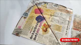 How To Make Newspaper Kite  Patang Kaise Banate Hain  Kagaj ki Patang  Paper Ka Patang Banaye • [upl. by Atelokin]