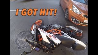 GakiMoto 128 I got bumped on 21 my KTM Duke 390 [upl. by Uokes]