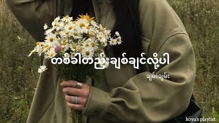 တစ်ခါတည်းချစ်ချင်လို့ပါ  ချမ်းချမ်း Lyrics [upl. by Naaitsirhc854]