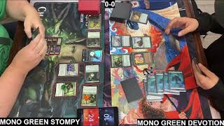 Pioneer  Mono Green Stompy Vs Mono Green Devotion [upl. by Ydur825]