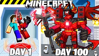 I Survived 100 Days as a DEMON TITAN in Minecraft [upl. by Einohpets]