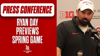 Ryan Day press conference to introduce Carlos Locklyn as RB coach preview spring game  Ohio State [upl. by Thurston642]