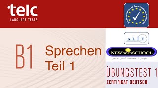 telc B1 Zertifikat Deutsch telc B1 Mündliche Prüfung Teil 1 German Speaking Test Level B1 [upl. by Socher]