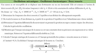 Oscillateurs harmoniques  Deux ressort tendus sur un plan horizontal [upl. by Donohue]