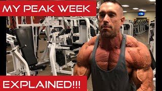 My PEAK WEEK Explained What I eat cutting water sodium carb deplete carb load dry out [upl. by Enalb63]