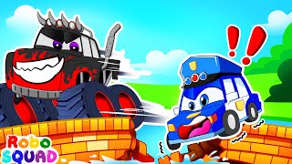 Monster Truck Song 👮‍♂ Bubble Bath Song  Nursery Rhymes  RoboSquad Kids Songs [upl. by Elaine]