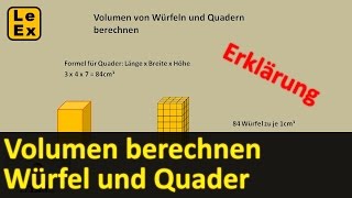 Volumen von Würfel und Quader berechnen  Erklärung [upl. by Harding]