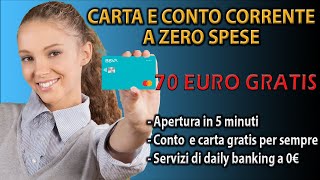 BBVA Migliore Conto corrente e Carta a ZERO SPESE 💳 20€ Gratis e 10 Cashback 💳 [upl. by Ahseit]