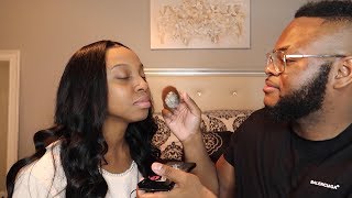 BOYFRIEND FIANCÉ DOES MY MAKEUP TAG  FEAT BM [upl. by Kcirtemed]