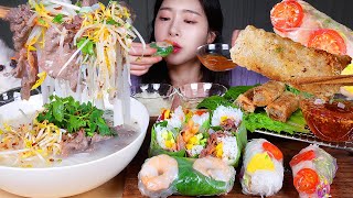 ASMR MUKBANG  직접 만든 쌀국수에 짜조 월남쌈까지 못참지 🥹 베트남 음식 먹방 VIETNAMESE PHO BO amp SPRING ROLL amp SUMMER ROLL [upl. by Pauly]