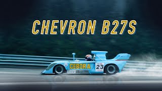 Onboard Chevron B27s on WET Spa  HQ F1 engine sound [upl. by Mmada]