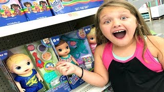 Toy Shopping at Walmart For Baby Alive Snackin Luke [upl. by Akeber95]