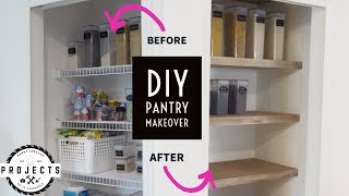 WOODEN DIY PANTRY SHELF  GOODBYE WIRED NIGHTMARE [upl. by Phail]