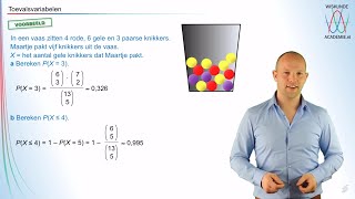 Toevalsvariabelen voorbeelden  kansrekening vwo AC  WiskundeAcademie [upl. by Omland800]