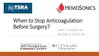 When to stop anticoagulation before surgery [upl. by Prosperus]