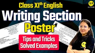 Writing Section  Poster Writing  All Topics Covered  Class 11 English Grammar Deepika Maam [upl. by Haronid]