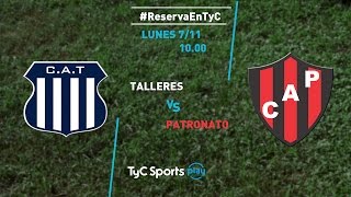 Torneo de Reserva Talleres vs Patronato  ReservaEnTyC [upl. by Eitak405]