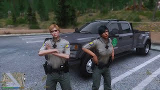 Gta 5 Lspdfr Playing As A Female Game Warden State Officer  F450 Patrol gta gta5 lspdfr [upl. by Bocock]