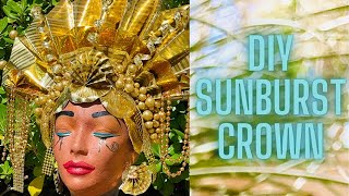 DIY SunBurst Crown  DIY Goddess Crown  DIY Paper HeadPiece  DIY Paper Headdress diycrown diy [upl. by Dlared592]