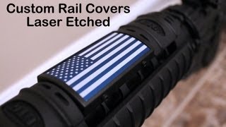 Custom Gun Rail Cover  Laser Etched  Anodized American Flag  CustomGunRailscom [upl. by Nollahp369]