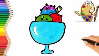 How to draw an ice cream cone step by step  easy drawing an ice cream [upl. by Kleeman617]