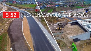 S52  Północna Obwodnica Krakowa  Ul Na Zielonki  Ks A Zięby 01112023 DRON [upl. by Cori]