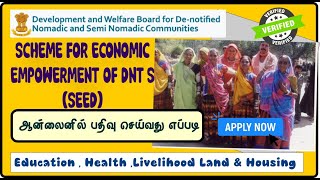 SEED Scheme for Economic Empowerment of DNT’s Guidelines Education Health Livelihood Land amp Housing [upl. by Northrup796]