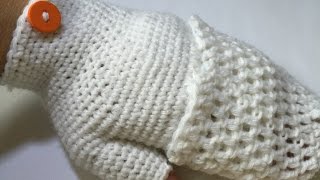 Tuto gants demi doigts avec capuche au crochet special gaucher [upl. by Herzel]