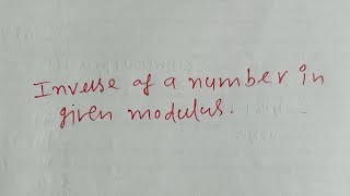 calculating the inverse of a number in some modulus for example inverse11 mod 26 [upl. by Nived]