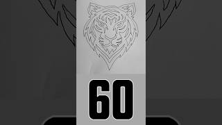 short Completed the Tiger Logo 60Second Countdown 🐯⏳countdown drawing artchallenge [upl. by Lidda]