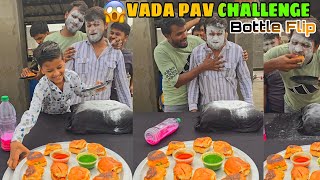 🔥Bottle Flip Eat Pava Pav Challenge 🤣 Vadapav Challenge 😡  Sohil Food World [upl. by Gottfried448]