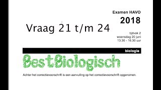 Biologie examen havo 2018 2e tijdvak vraag 21 tm 24 [upl. by Nailij]