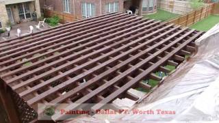 Deck Staining  Pergola Gazebo Decks Painting  Dallas FT Worth Texas [upl. by Mascia]