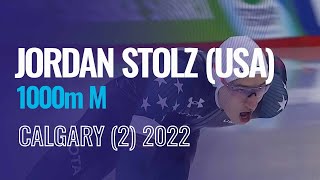 Jordan STOLZ USA  Winner  1000m M  Calgary 2  SpeedSkating [upl. by Nylesor974]