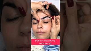 Eyebrows restructuring and colouring 26 juliedesigner eyebrow youtubeshorts ytshortsuk [upl. by Nwahsal]