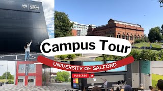 Campus Tour University of Salford Manchester  Study in the UK [upl. by Herzel]