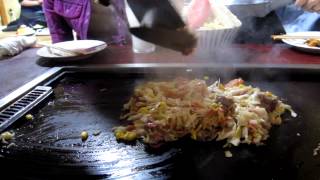 Making MentaikoCheeseMochi Monjayaki [upl. by Ahearn494]