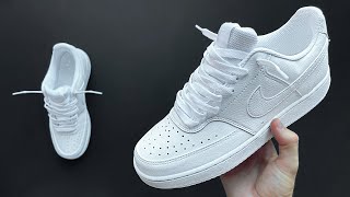 HOW TO LACE NIKE COURT VISION LOW LOOSELY COOL WAY [upl. by Lahcar]