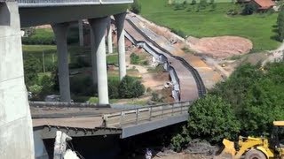 Sprengung Sinntalbrücke  A7 Bad Brückenau 22062013 HD  Kurzbildbericht Brückensprengung [upl. by Nemracledairam312]